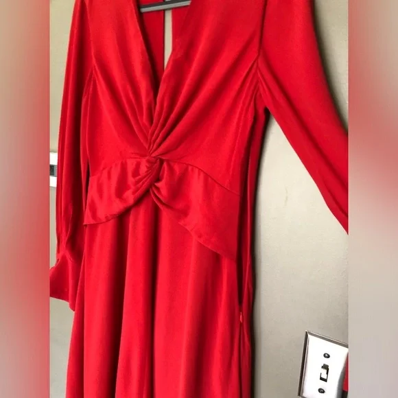 NWT EQUIPMENT Faun Twist Knot Red Aura Dress Size 6 - Picture 8 of 13